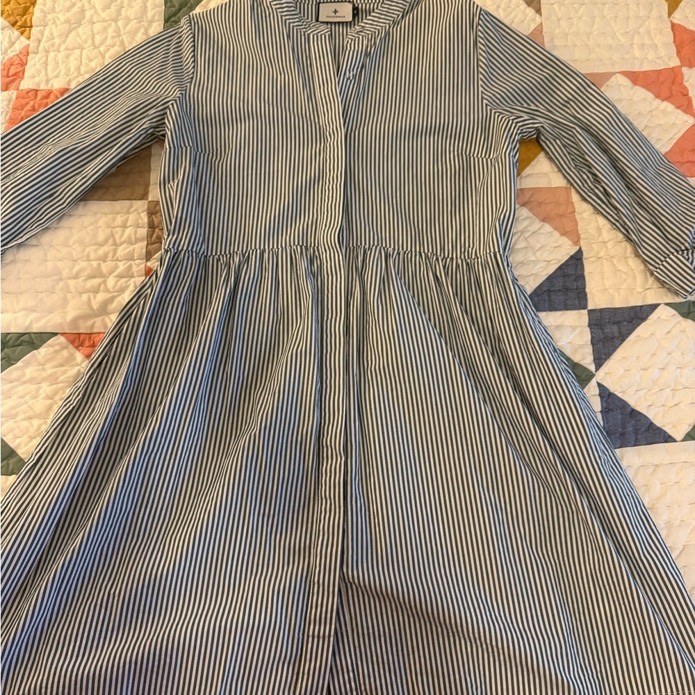 Tuckernuck Green and White Royal Shirt Dress
